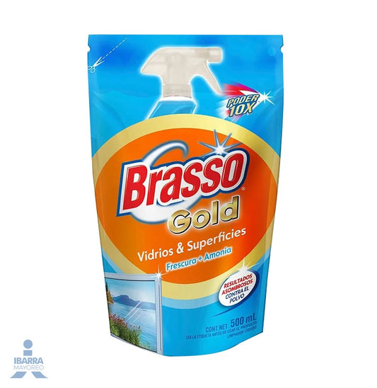 Limpiador Brasso Gold Vidrios y Superficies Amonia 500 ml