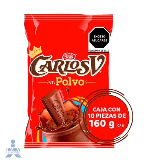 Polvo Carlos V para preparar bebida sabor a Chocolate bolsa 160 g