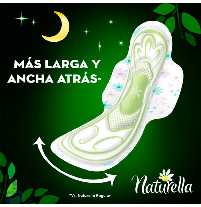 Toalla Sanitaria Naturella Nocturna con alas 8 pzas.