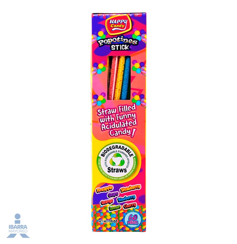 Dulce Las Delicias Popotines Stick 60 pzas.