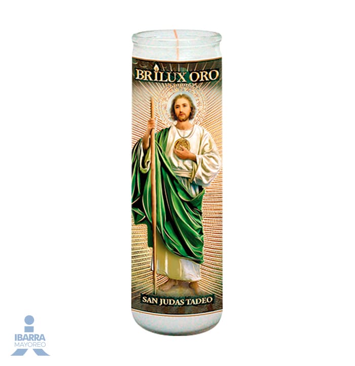 Veladora Brilux Parafina San Judas Tadeo Línea Dorada