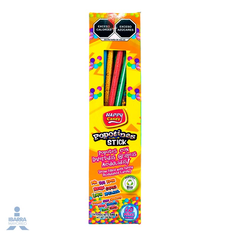 Dulce Las Delicias Popotines Stick 60 pzas.