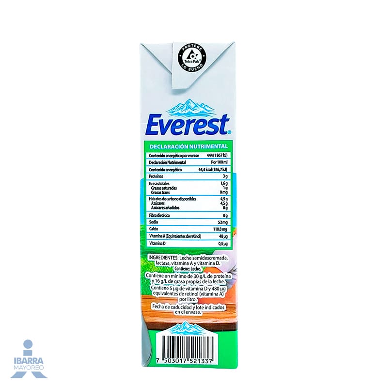 Leche Everest Deslactosada 1 L