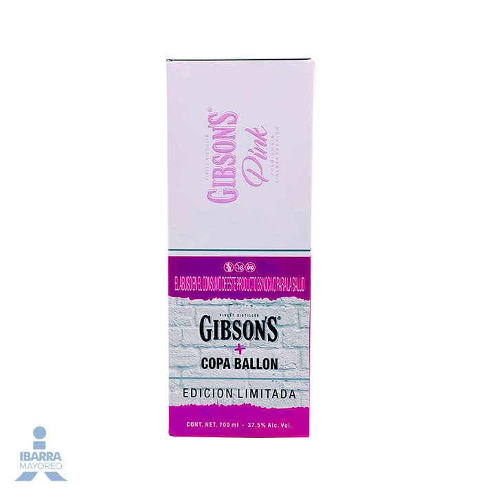 Ginebra Gibson Pink 700 ml + Copa Ballon