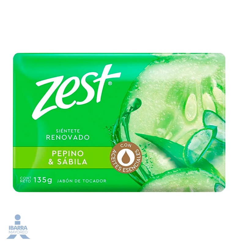 Jabón de Tocador Zest Sábila Pepino 135 g