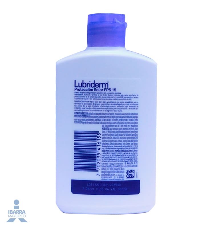 Crema Lubriderm Protección Solar FPS 15 200 ml