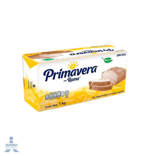 Margarina Primavera sin Sal Barra 1 kg