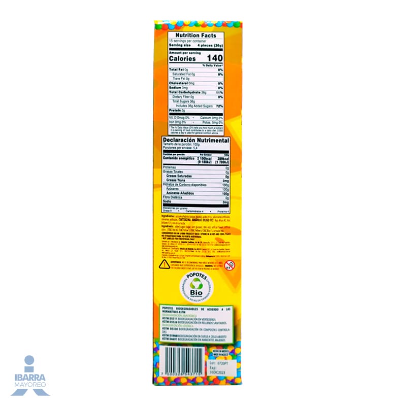 Dulce Las Delicias Popotines Stick 60 pzas.