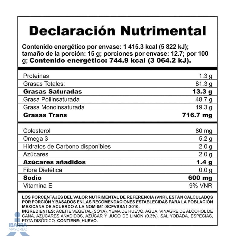 Mayonesa McCormick con Limón 725 g