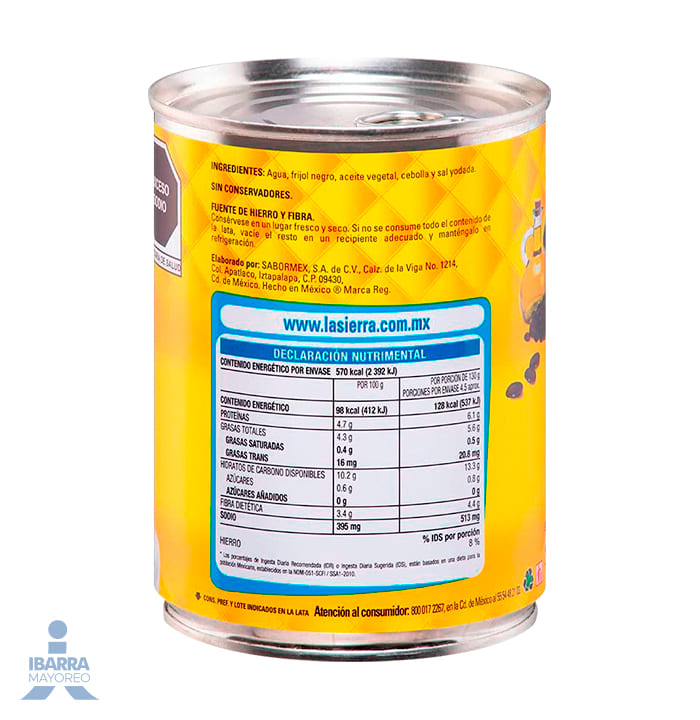 Frijol Negro Refrito La Sierra 440 g