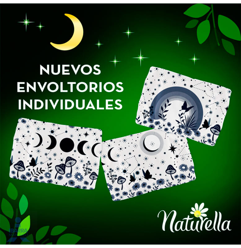 Toalla Sanitaria Naturella Nocturna con alas 8 pzas.