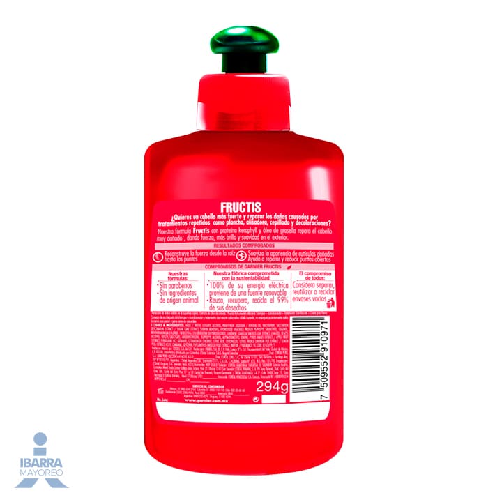 Crema para peinar Fructis Borrador Daño Post Química 300 ml