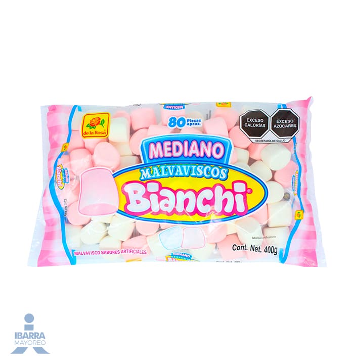 Malvaviscos Bianchi de la Rosa Sabor Vainilla/Fresa Mediano 400 g