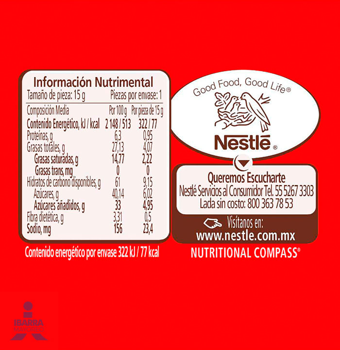 Chocolate con Leche Carlos V 16/18 g