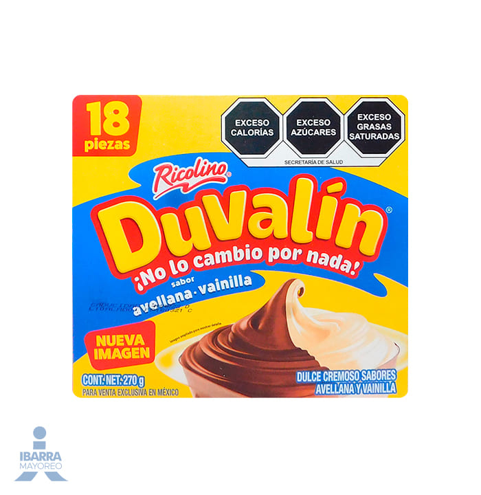 Dulce Cremoso Duvalín Avellana Vainilla 18 pzas.