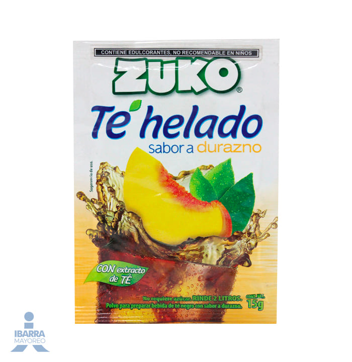 Bebida en Polvo Zuko Sabor Té Negro Durazno 13 g