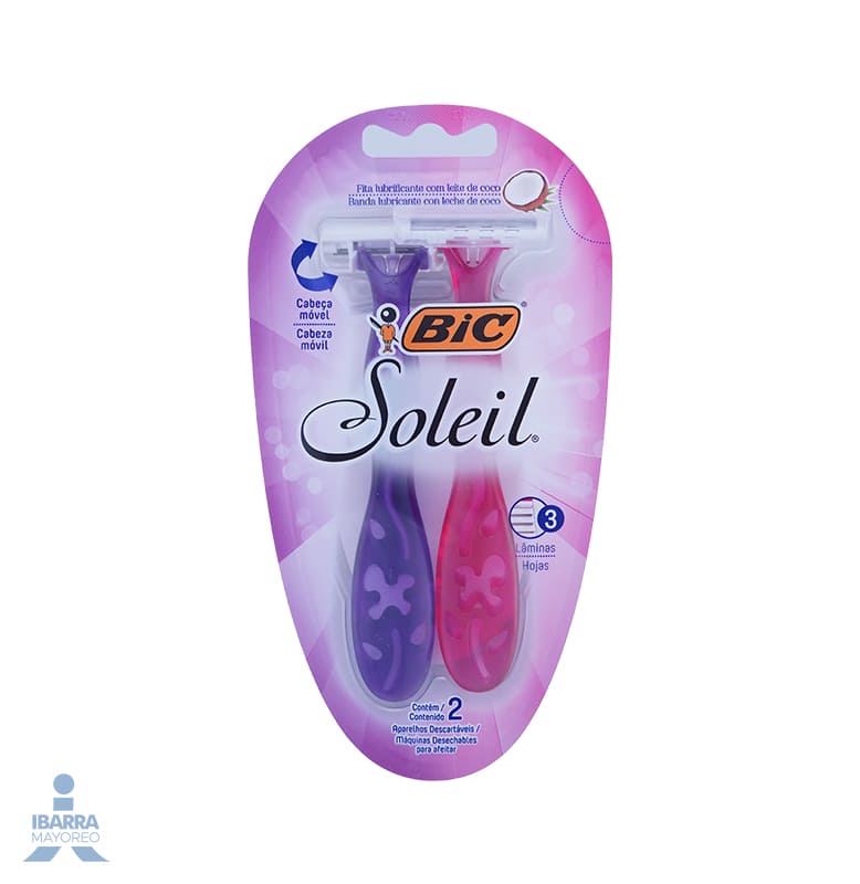 Rastrillo Bic Soleil Rosa Morado 2 pzas.