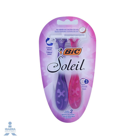 Rastrillo Bic Soleil Rosa Morado 2 pzas.