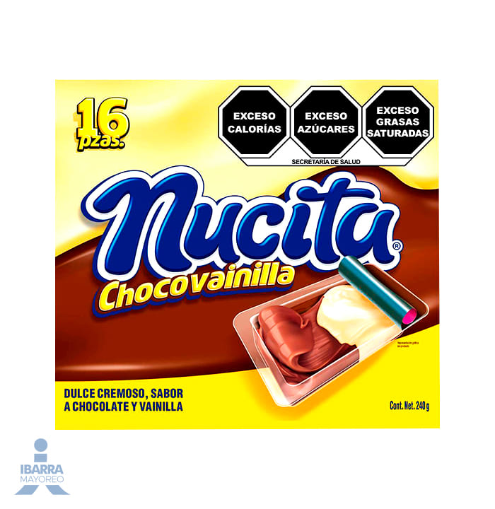 Dulce Cremoso Nucita Chocolate y Vainilla 16 pzas.