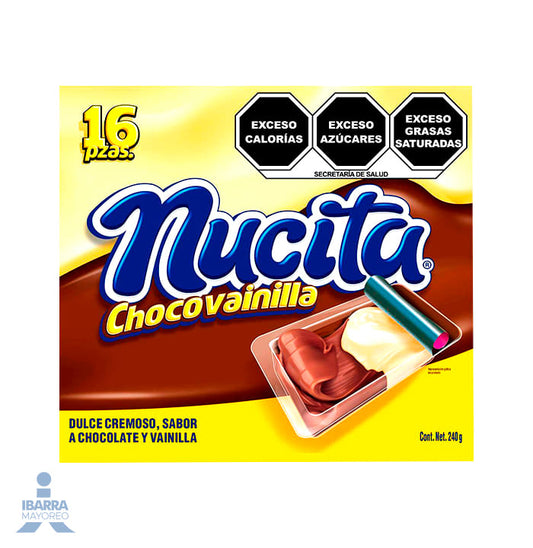 Dulce Cremoso Nucita Chocolate y Vainilla 16 pzas.