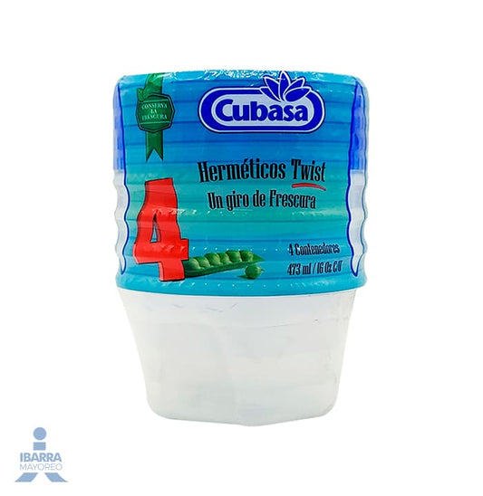 Recipiente Cubasa Hermético Twist 4 pzas.