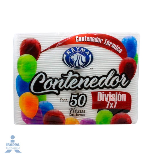 Contenedor Térmico Reyma 7 x 7 División 50 pzas.