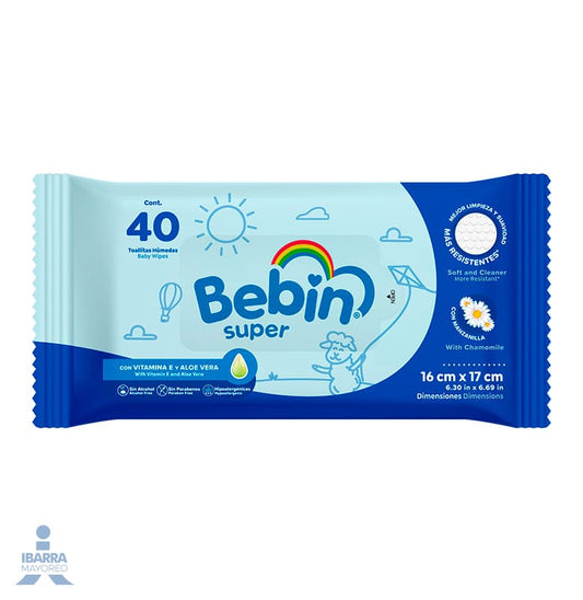 Toallitas Húmedas Bebin Súper 40 pzas.