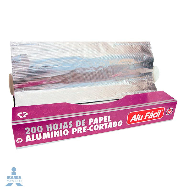 Papel Aluminio Alufácil Precortado 200 hojas