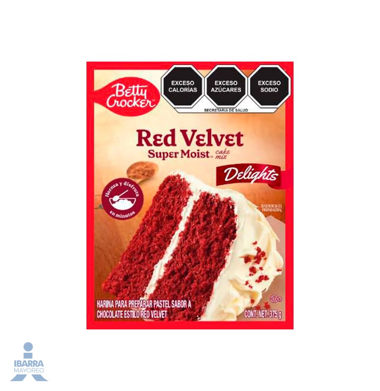 Harina para pastel Betty Crocker Red Velvet 375 g