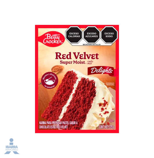 Harina para pastel Betty Crocker Red Velvet 375 g
