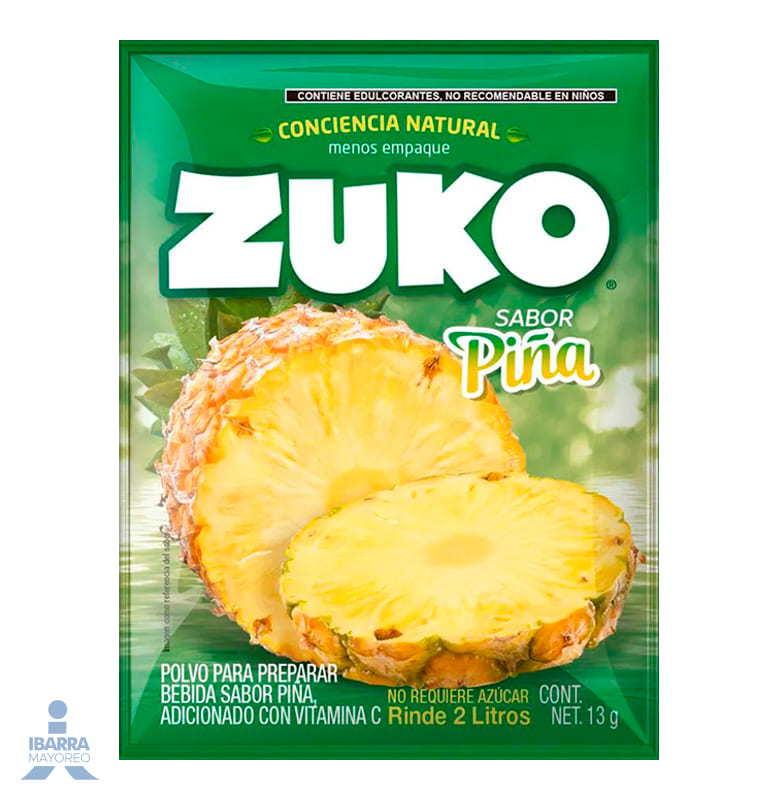 Bebida en Polvo Zuko Sabor Piña 13 g