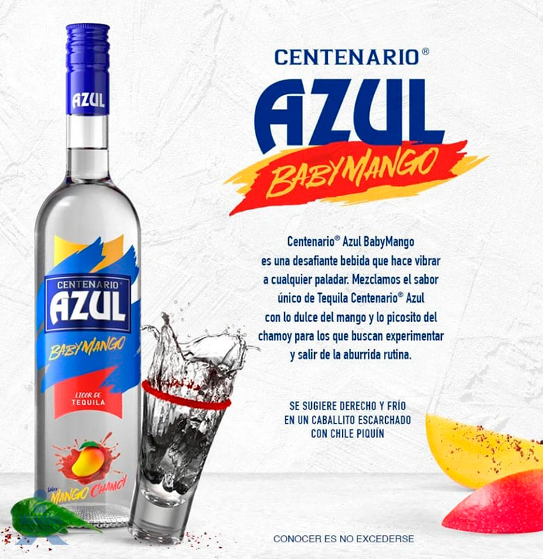 Licor de Tequila Centenario Azul Baby Mango 700 ml