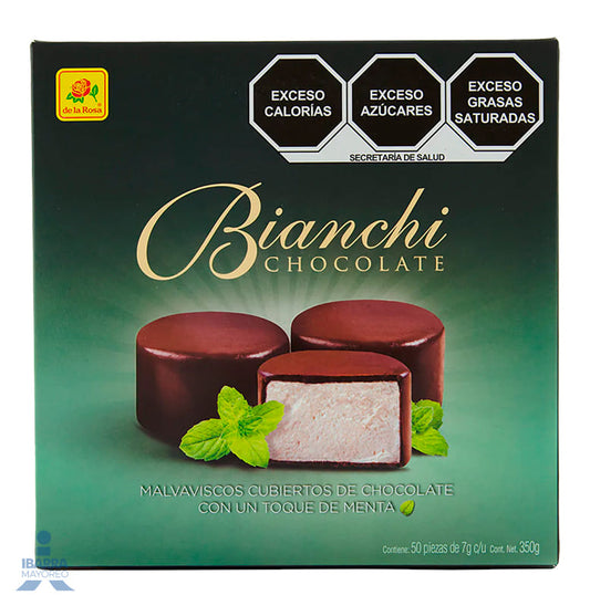 Malvavisco de la Rosa Bianchi Chocolate Menta 50 pzas.