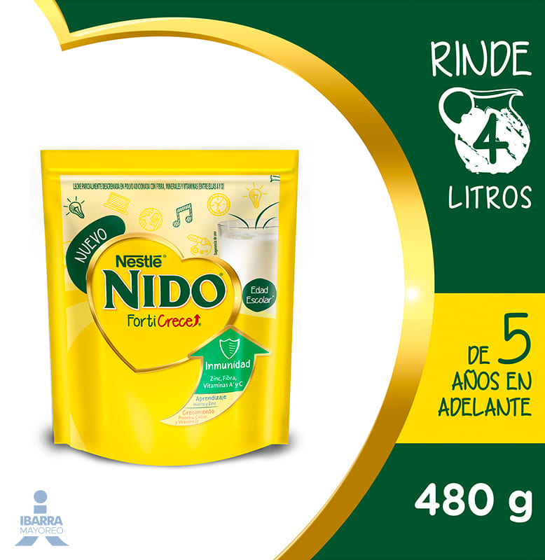 Leche Nido Forticrece Bolsa 480 g