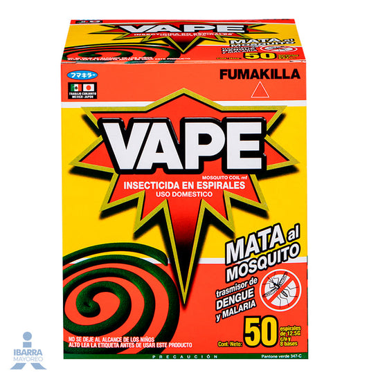 Insecticida Vape Espiral 50 pzas.