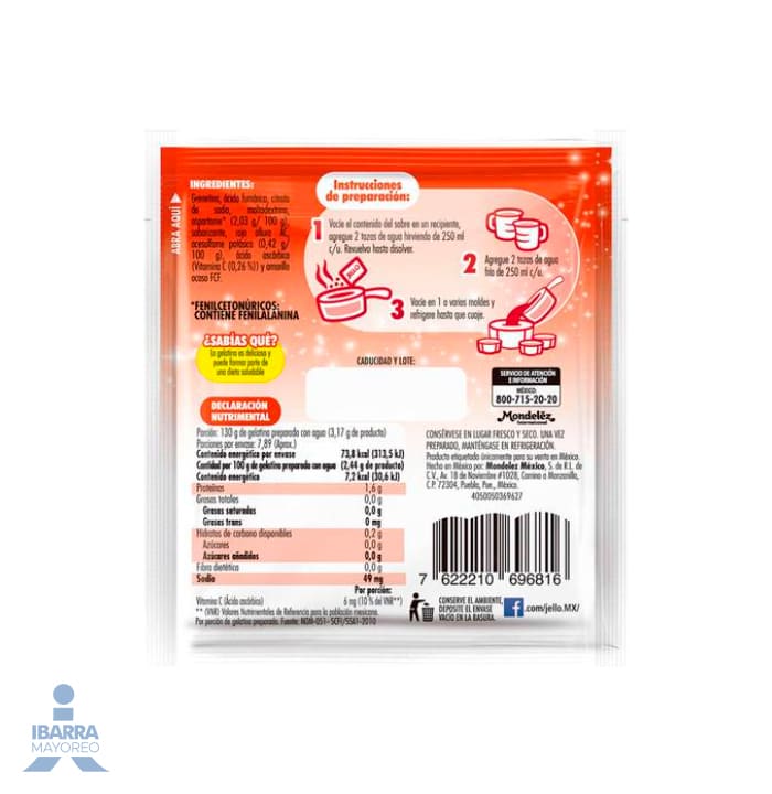 Gelatina Jell-o Fresa 25 g