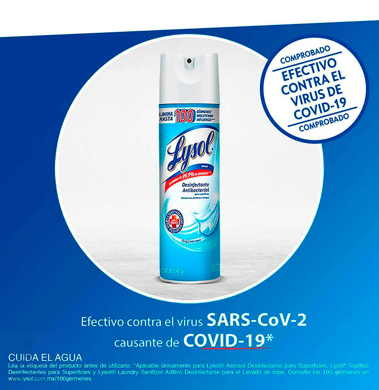 Desinfectante en Aerosol Lysol Crisp Linen 475 g