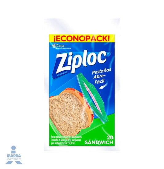 Bolsa Hermética Ziploc Sándwich 20 pzas.