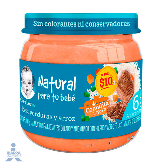 Gerber Colado Verduras Res y Arroz Etapa 2 100 g