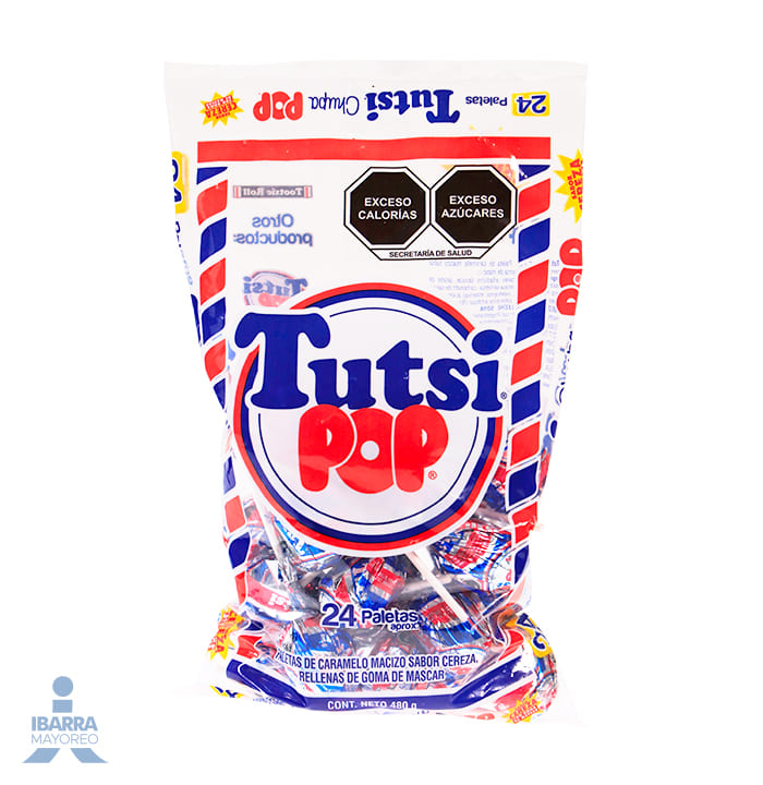 Paleta Tutsi Pop con Goma de Mascar 24 pzas.