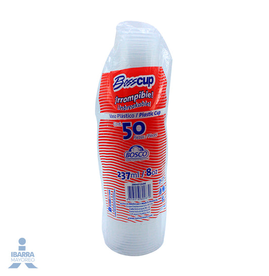 Vaso Plástico Bosco no. 8/237 ml 50 pzas.