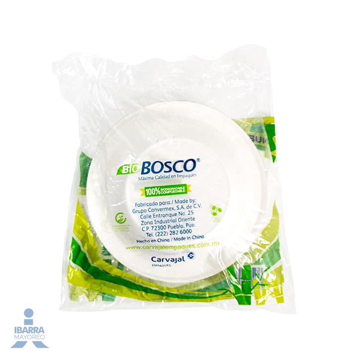 Plato Plástico Bosco Bio Hondo 10 pzas.