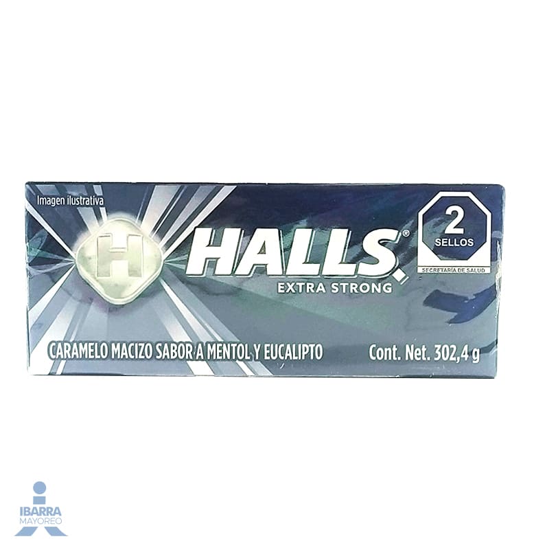 Pastilla Halls Negra 12 pzas.