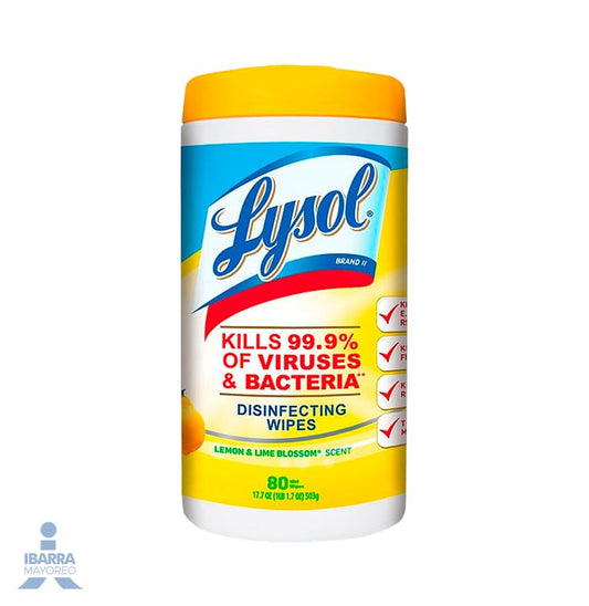 Desinfectante Lysol Toallitas Citrus 80 pzas.