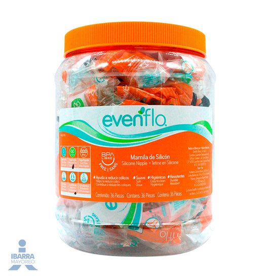 Mamila Silicón Evenflo Vitrolero 36 pzas.