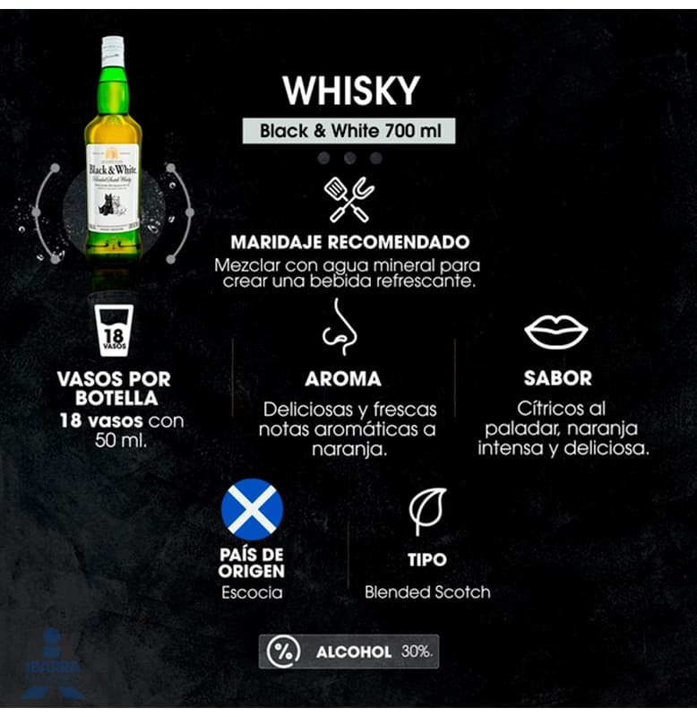 Whisky Black & White Blended Scotch 700 ml