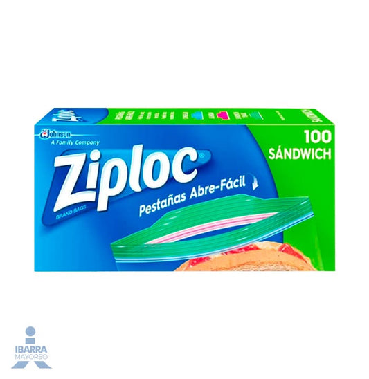 Bolsa Hermética Ziploc Sándwich 100 pzas.