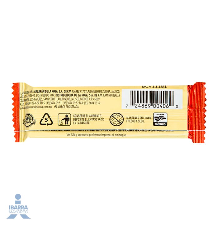 Chocolate de la Rosa Suizo con Leche y Almendras 16 pzas.