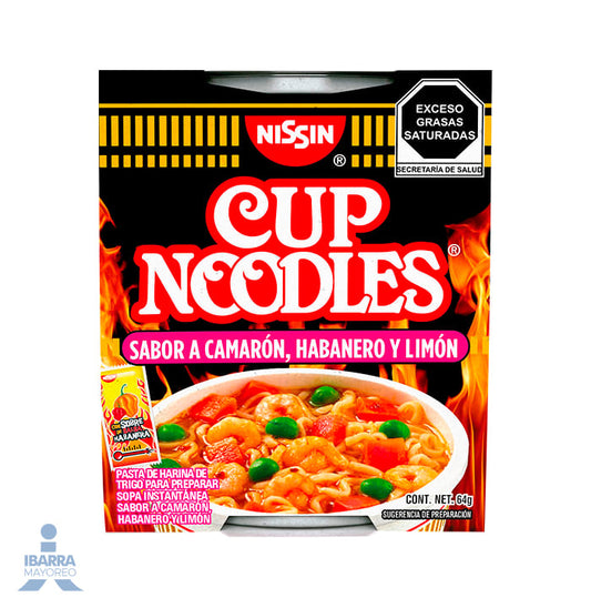 Sopa Nissin Camarón Habanero y Limón 64 g