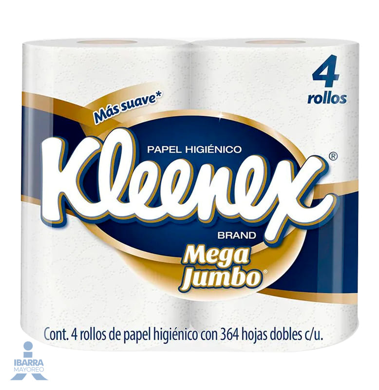 Papel Higiénico Kleenex 364 hojas 4 rollos